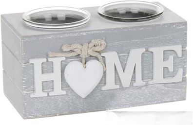 Heart Wooden Vintage/Retro Candle & Tea Light Holder