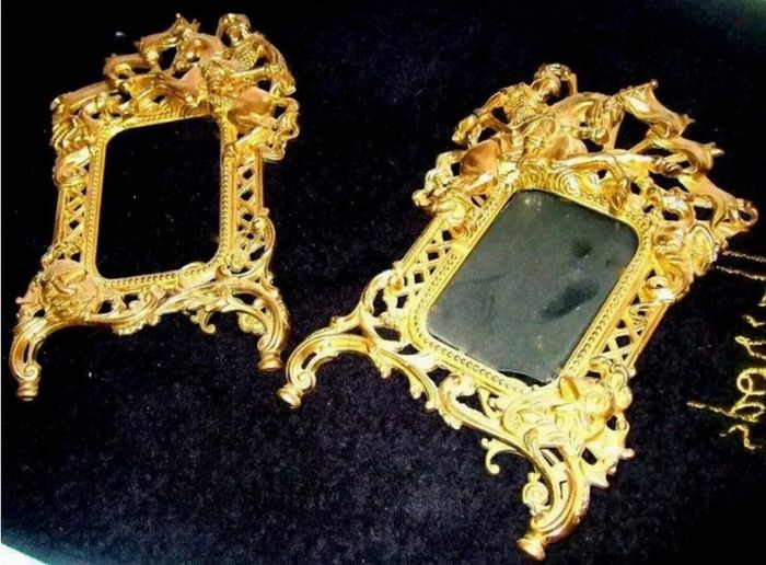 Pair Of Substantial Brass Photo Frames