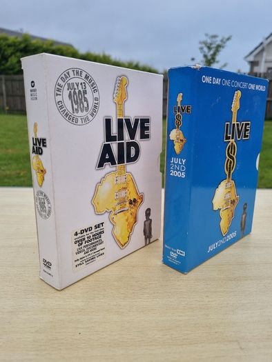 Official DVD releases of two historic charity concerts: Live 8  (2005) and Live Aid (1985)