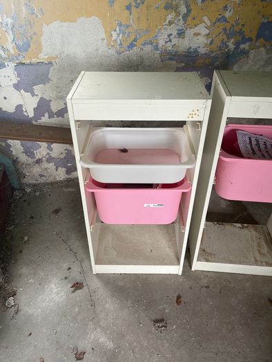 2 ikea TROFAST units and 1 stuva unit