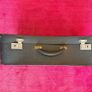 Vintage Mid-Century Black Rexine Suitcase Image 8
