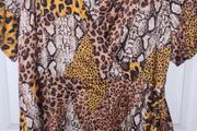 Quiz Animal Print Satin Dress Size Uk 22 Nwt