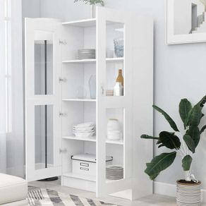Vitrine Cabinet White 82.5x30.5x150 cm Chipboard