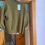 Zara Olive Green Oversized  V Neck Jumper  Size Large Image 4