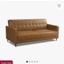 3-seater brown sofa bed - faux leather Image 5