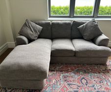 Grey L shaped sofa