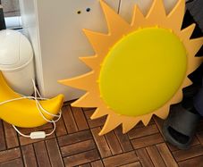 IKEA lights, a sun ceiling light and a moon wall light.