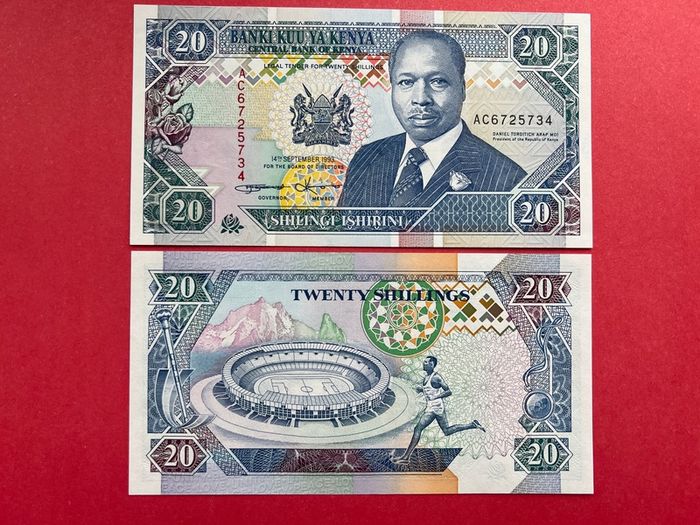 Kenya  20 Shillings  1993. Pick 31a.  ( Uncirculated )