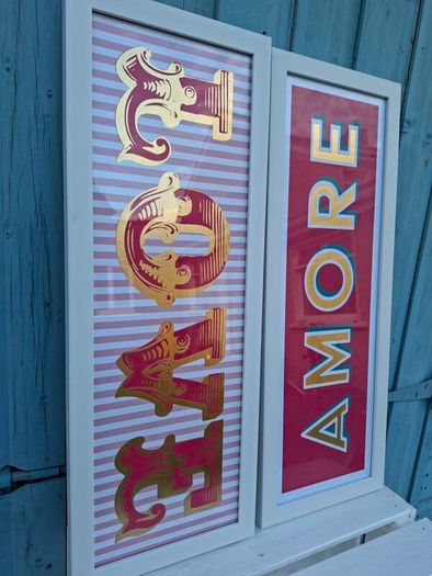 2 x Framed Amore/Love Prints