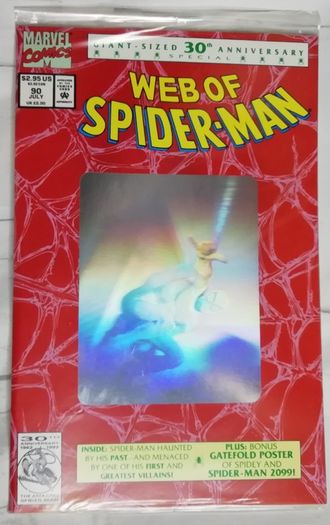 Web of Spider-Man #90 Polybagged Giant-Size 30th Anniversary Special (1992)