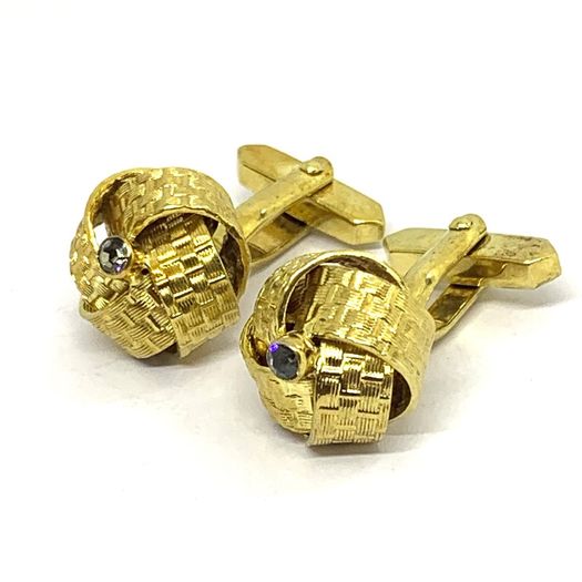 Mid century gold plated cuff links