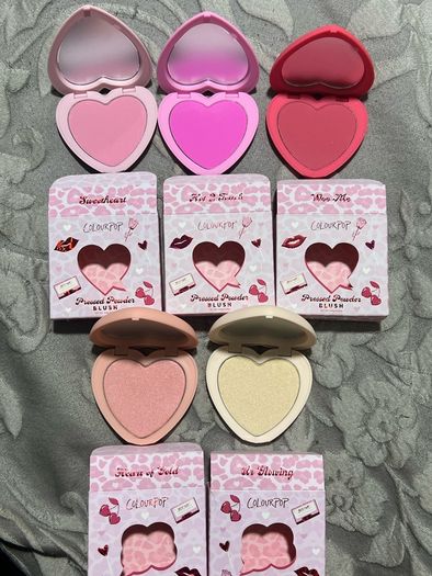 Colour pop heart pressed blushers and highlighters BNIB