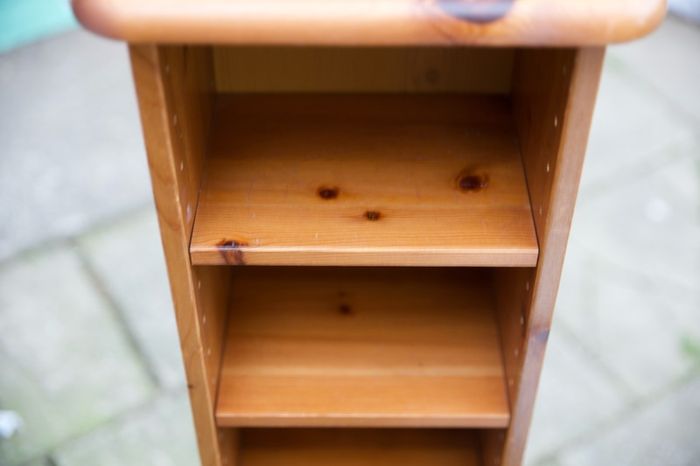 Slim Solid Pine CD/DVD Storage Tower Narrow Bookcase