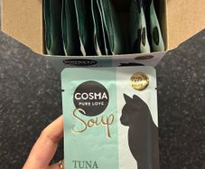 Cosma Soup Tuna with Green Peas Box 9 x 40g  - cat wet food