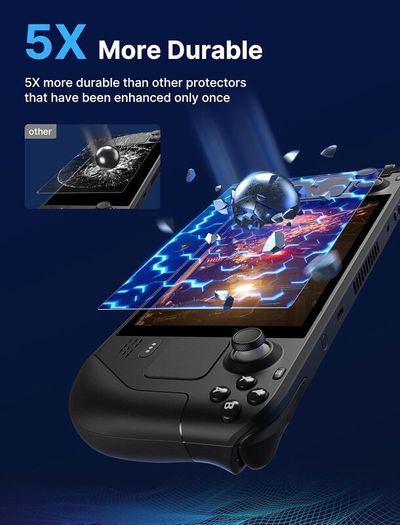 2-Pack Screen Protectors Compatible with Steam Deck, Ultra HD Tempered Glass Protector 9H Hardness Easy to Install with Guiding Frame Scratch Resistant, Come with Toolkits
