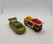 Vintage Matchbox Super Fast Car Transporter and Hovercraft