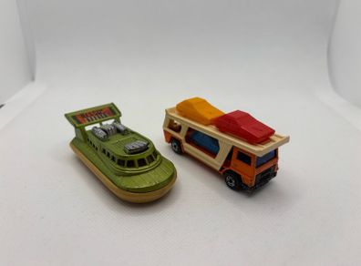Vintage Matchbox Super Fast Car Transporter and Hovercraft