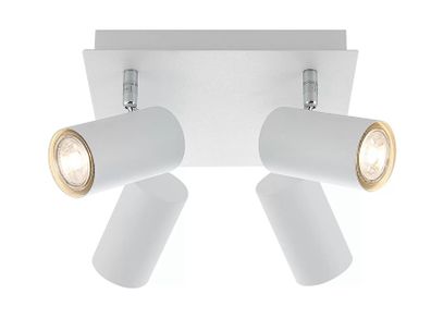 White GU10 Ceiling Light Four Bulb
