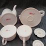 Vintage Art Deco Orange - White Pottery Coffee / Teapot  Set Image 3
