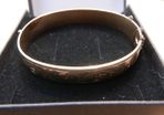 Vintage 9ct Yellow Gold Floral Pattern Bangle Bracelet Vintage 28,4g
