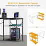L Shaped Gaming Desk, 100x70 cm Computer Desk with Storage Bag, Office Desk Small Writing Table with Large Reversible Storage Shelves, Workstation for Study Play Work Home Office, Black Image 4