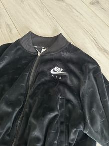 Nike Air black velvet ladies zipper top cardigan hoodie Size M