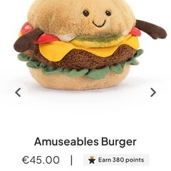 New JELLYCAT Amuseables Burger