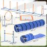 Dog Agility Set 11-piece Agility Equipment for Dogs with 2 Tunnels Adjustable Height Jump Ring & Hurdles Weave Pole Image 2
