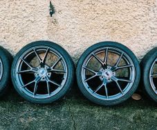 R19 5x112 Bola FLY staggered alloy wheels with new tyres