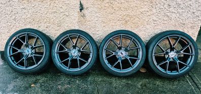 R19 5x112 Bola FLY staggered alloy wheels with new tyres
