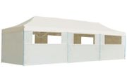 Folding Pop-up Party Tent with 8 Sidewalls 3x9 m Cream