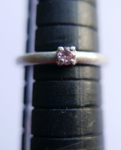 Vintage Serling Silver 925 Ruby Pebble Stacking Ring Size J1/2 - 1,2g