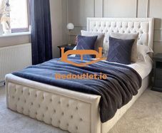 Ottoman Bed Frame Velvet Gas Lift Princes Rectangle Double & King Size Bed