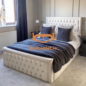 Ottoman Bed Frame Velvet Gas Lift Princes Rectangle Double & King Size Bed