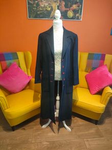 Vintage 90s Mondi Business maxi navy overcoat blazer