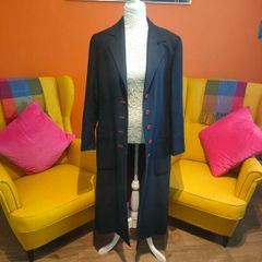 Vintage 90s Mondi Business maxi navy overcoat blazer