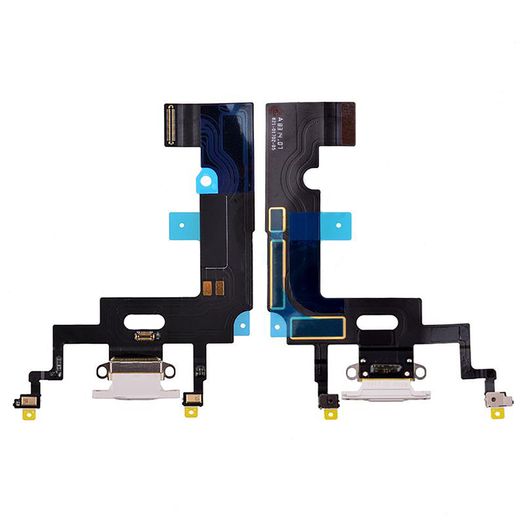 iPhone XR 6.1 Replacement Charging Port Dock Connector Flex Cable Mic White