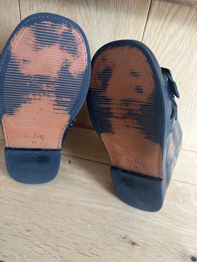 Zara baby girls navy patent leather boots Sz 6/EU 23 EUC