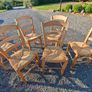 6 Wooden Wicker Dining Table Chairs Image 5