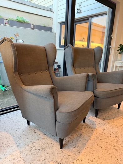 Pair of Ikea Strandmon Wingback Armchairs