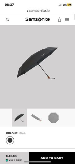 Samsonite umbrella WOOD CLASSIC auto open close wind protection brand new