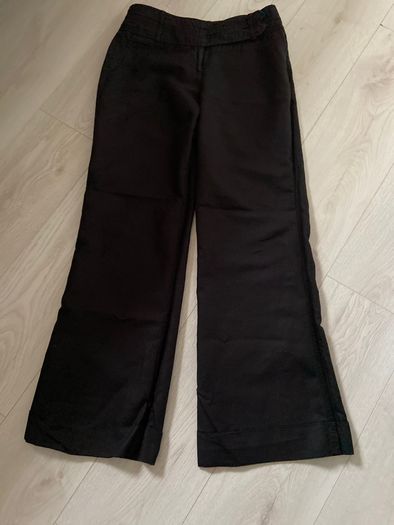 Savida Black Limen Mix Wide Leg Trousers Size 10