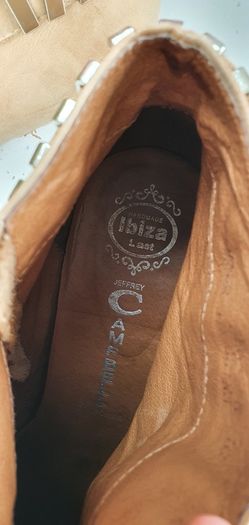 JEFFREY CAMPBELL Benater Nude Leather ankle boots Sz 8UK - Rrp 205 (New)