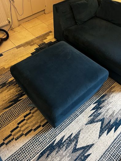 Fabric sofa and pouffe