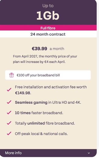 100% Full Fibre Broadband From 34.99