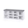 Padded shoe bench white-grey  shoe bench, shoe rack, Image 2