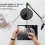 Overhead Phone Mount with Heavy Duty Base, Height Adjustable Phone Stand for Filming, 38cm Long Arm iPhone Holder for Video Recording, Overhead Tripod for iPhone 15 14 13, Android Cell Phone Image 5
