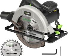 1400W Circular Saws, Max 6000 RPM Pure Copper Motor Electric Saws, Adjustable Cutting Depth and Angle: 62mm(90 )-48mm(45 ), Dust Collection System and 185mm Saw Blade