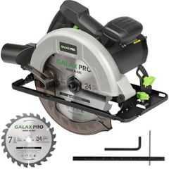 1400W Circular Saws, Max 6000 RPM Pure Copper Motor Electric Saws, Adjustable Cutting Depth and Angle: 62mm(90 )-48mm(45 ), Dust Collection System and 185mm Saw Blade