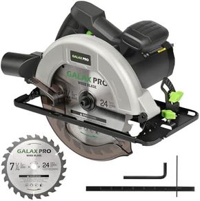 1400W Circular Saws, Max 6000 RPM Pure Copper Motor Electric Saws, Adjustable Cutting Depth and Angle: 62mm(90 )-48mm(45 ), Dust Collection System and 185mm Saw Blade